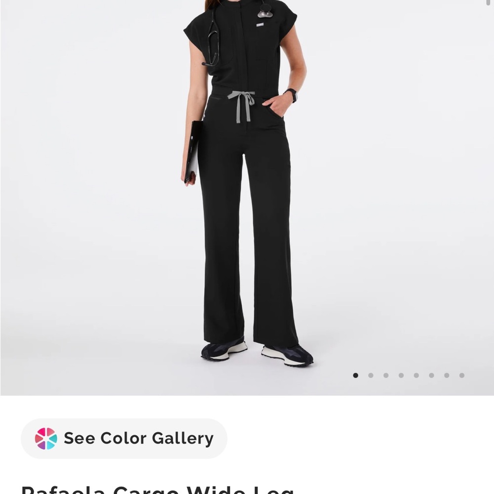FIGS Black Women's Cargo Wide Leg Scrubsuit